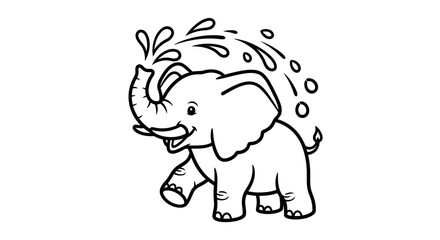 Obraz premium Happy Little Elephant Playing.