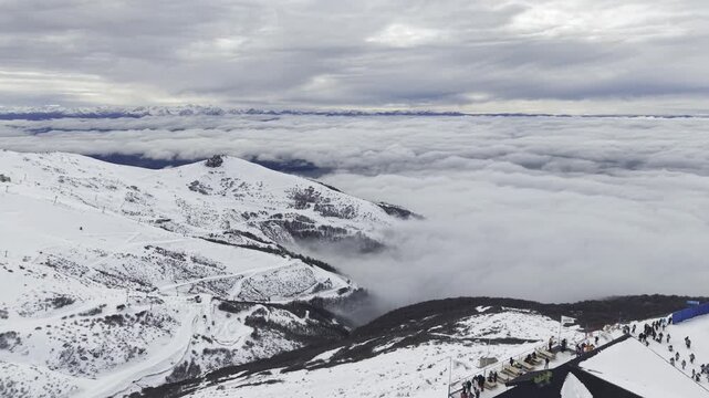 snow-capped mountains, 2,000 meters above sea level