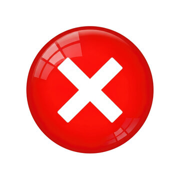 Red circle with white cross error or stop sign icon
