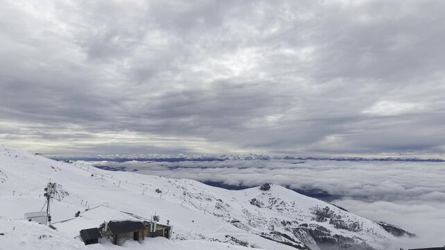 snow-capped mountains, 2,000 meters above sea level