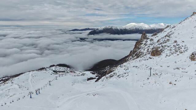 snow-capped mountains, 2,000 meters above sea level