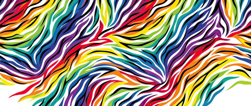 Vibrant Rainbow Zebra Stripes Pattern