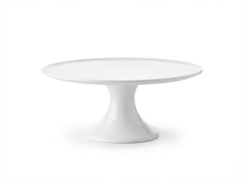 Empty White Cake Stand on Seamless Background
