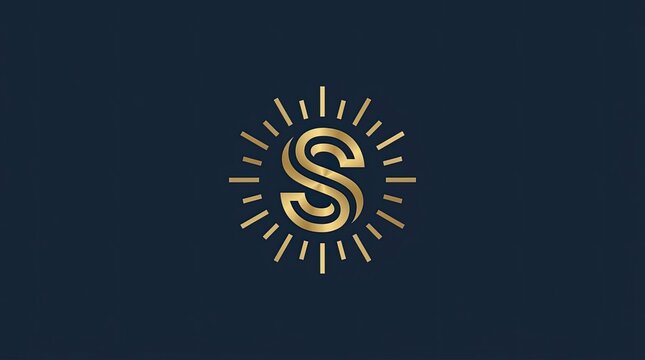 Gold sunburst letter S monogram logo.