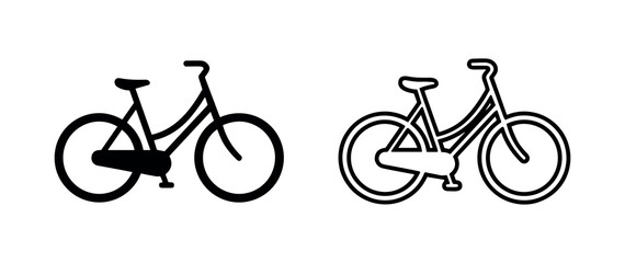 Obraz premium City Bicycle or Commuter Bike Icon - Urban Cycling and Eco-Friendly Transportation Symbol