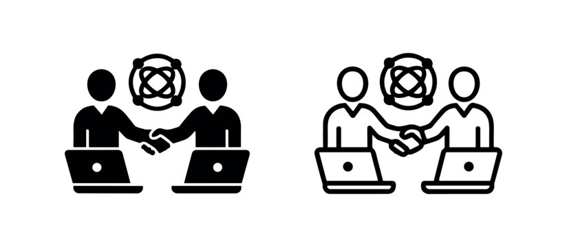 Remote business deal handshake between two users