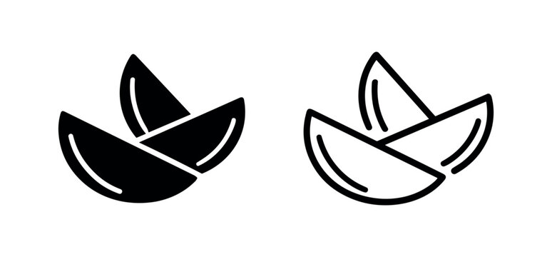 Sliced Fruit Wedges and Healthy Snack Icon