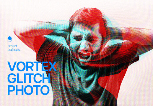 Vortex Glitch Photo Effect For Poster And Social Media Design