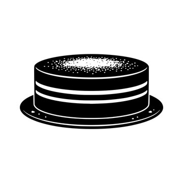 Elegant black top hat with glossy finish and silver sprinkles. Classic formal headwear for luxury events and stylish branding.