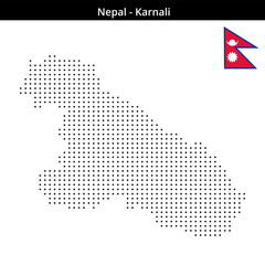 Fototapeta premium Map of Nepal region Karnali in small size dots