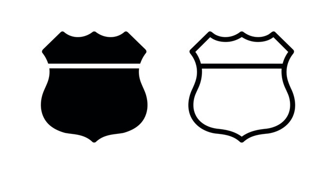 Road highway shield sign icons.