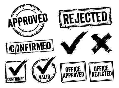 Hand rubber stamp validation elements with grunge texture