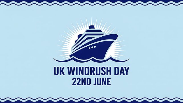 Uk windrush day june twenty second celebration banner illustration