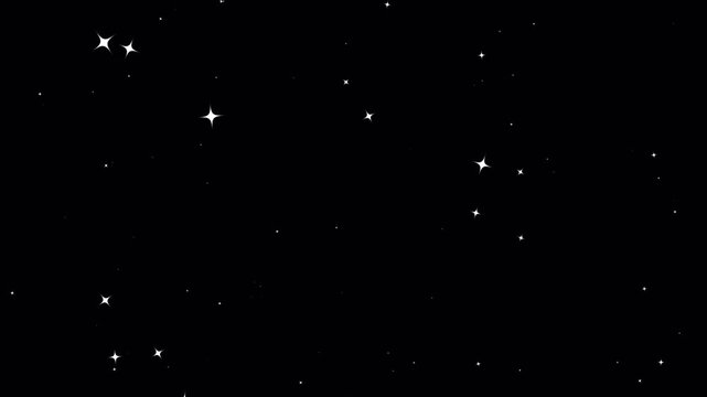 Twinkling Star Animation, Night Sky Sparkle, Glitter Star Overlay, Transparent Alpha Stars, Sparkling Night Background, Magic Star Particles