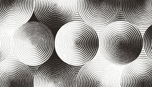 Concentric Circles Halftone Pattern Background