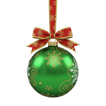 Green Christmas Tree Bauble Decoration.