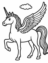 Fototapeta premium Magical Wizard Coloring Page – Wise Old Sorcerer with Staff & Pointy Hat