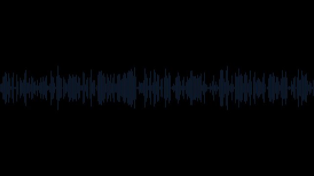 Abstract Audio Waveform Equalizer Sound Wave Visualization Isolated on Black Background Digital Music Signal Frequency Spectrum Vector Illustration