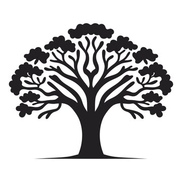 Tree icon showcases a full leafy silhouette on a white background