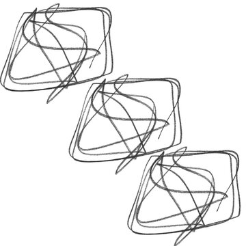 Hand Drawn Scribble Rectangle Shape Brush Strokes Set