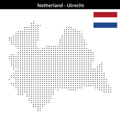 Fototapeta premium Map of Netherland region Utrecht in small size dots