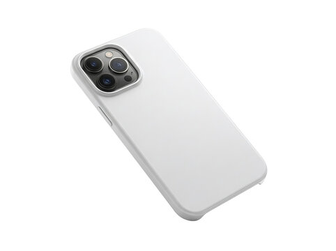 White smartphone case for iphone 13 pro isolated on transparent background