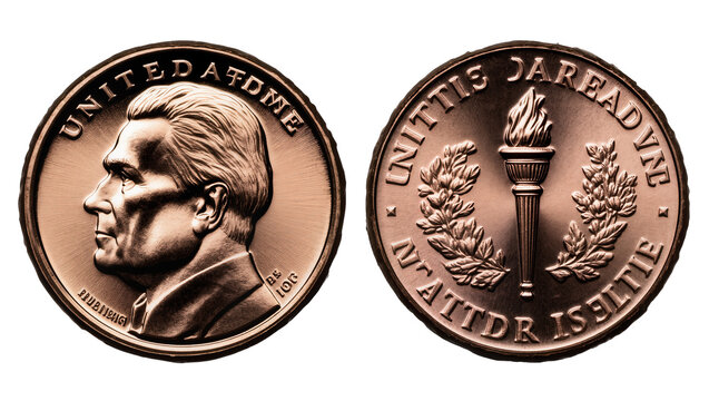 Isolated vintage atomic scientific medal showing scientist profile and symbolic torch