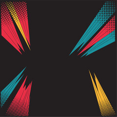 Fototapeta premium Comic Book Pop Art Speed Lines Background with Halftone Burst Frame Vector