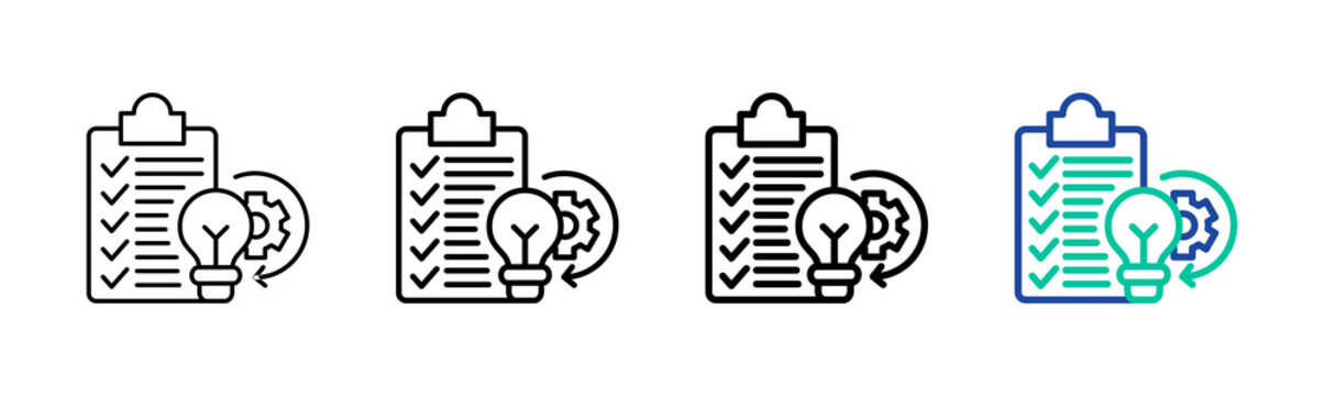 Implementation Plan Icon Collection Different Style Outline