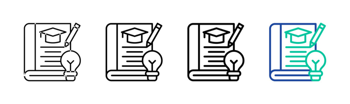 Dissertation Icon Collection Different Style Outline