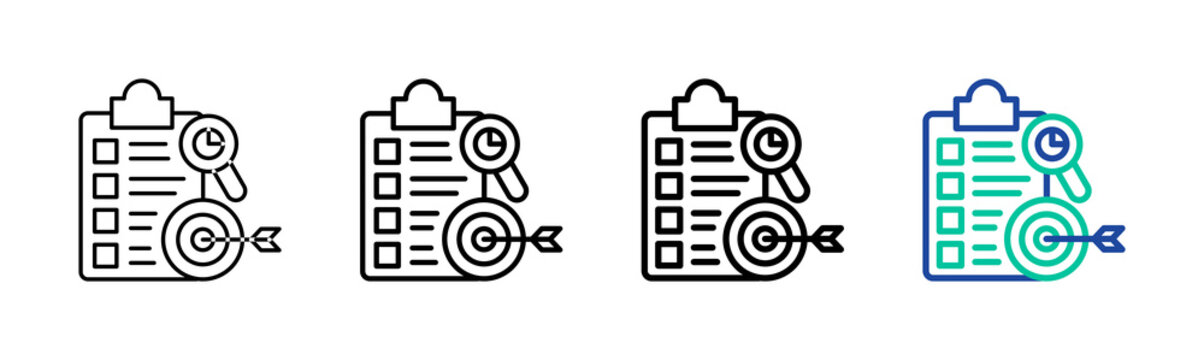 Objective Research Icon Collection Different Style Outline