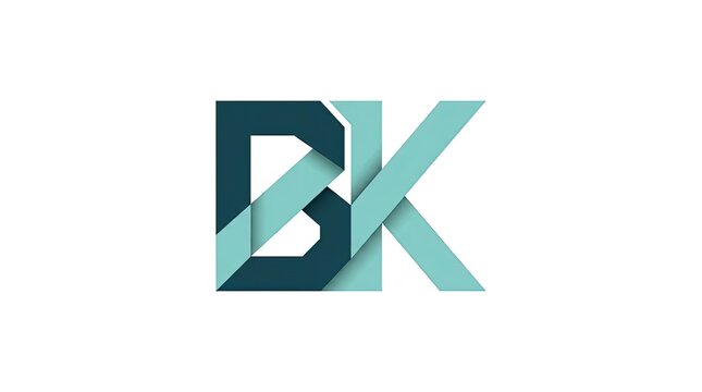 Modern geometric BK initials lettermark logo.