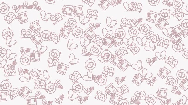 Pink heart symbols in broken heart shapes create a monochromatic artistic wallpaper suitable for lovethemed designs and romantic projects.
