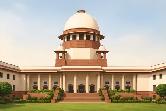 Exterior facade of the supreme court of india building in new delhi with building architecture government judicial landmark structure exteriors