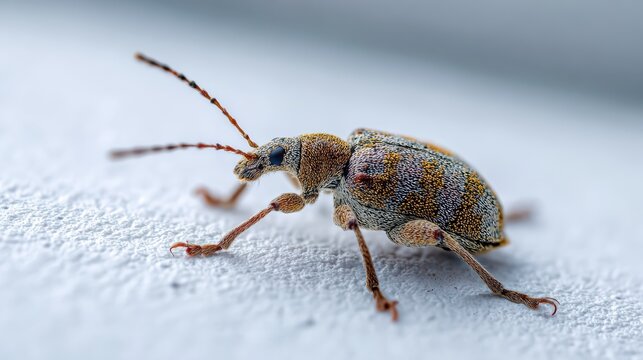 bug crawling on a plain white wall, minimal aesthetic, soft shadows, ultra detailed 8k