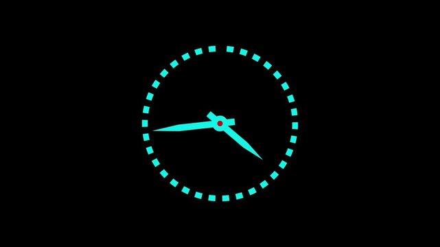 Clock spinning on transparent background with alpha channel. Stopwatch animation. watch animation. Clock icon flat style 24 hours day fast speed with moving timer clock rotation 