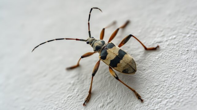 single insect on a clean white wall, minimalistic composition, sharp focus, ultra realistic 8k 