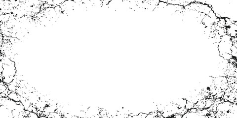 Obraz premium Cracked Surface Border: A stark, abstract border of cracked texture, reminiscent of dry earth or broken glass, framing an empty white space, offering a powerful visual metaphor for fragility or decay.