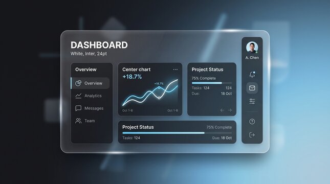 Frosted Glass UI Background with Glassmorphism Effect and Soft Gradient Panels