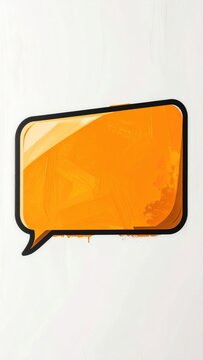 Glossy orange speech bubble with textured inner design
