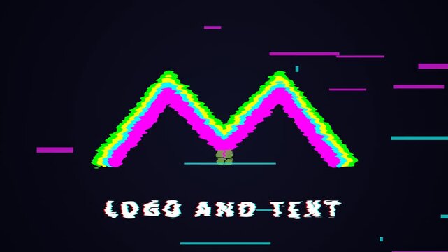Digital M Letter Logo Animation Glitch Effect Opener with Dynamic Design and Modern Style
