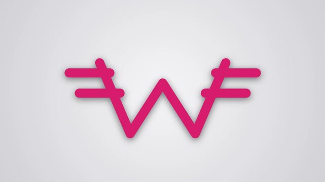 Animated Pink W Symbol Forming Motion Graphic Logo Reveal on a White Gradient Background