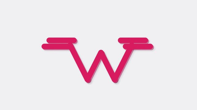 Animation of Geometric Pink Shapes Dynamically Forming the Letter W for Modern Branding Intro