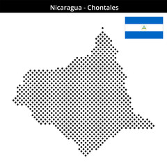 Fototapeta premium Map of Nicaragua region Chontales in medium sized cross shaped dots