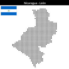 Obraz premium Map of Nicaragua region León in medium size dots
