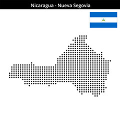 Fototapeta premium Map of Nicaragua region Nueva-Segovia in medium size dots
