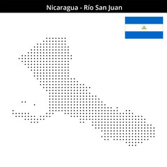Fototapeta premium Map of Nicaragua region Río-San-Juan in small size dots