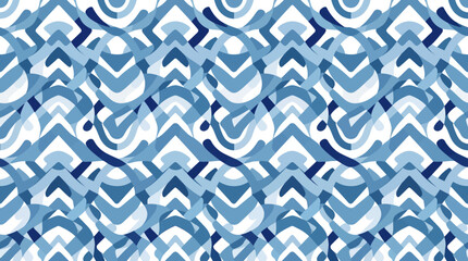 Fototapeta premium A seamless pattern featuring abstract blue geometric shapes and lines