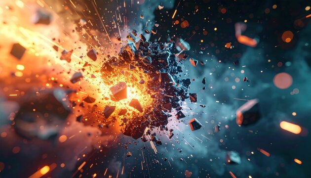 Explosive Chaos - A Dynamic Display of Destruction and Energy.