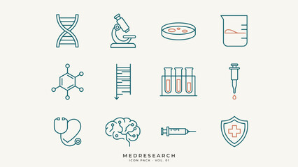 Naklejka premium Laboratory analysis and medical genome icons - Great for scientific blogging, digital health apps, or molecular biology.